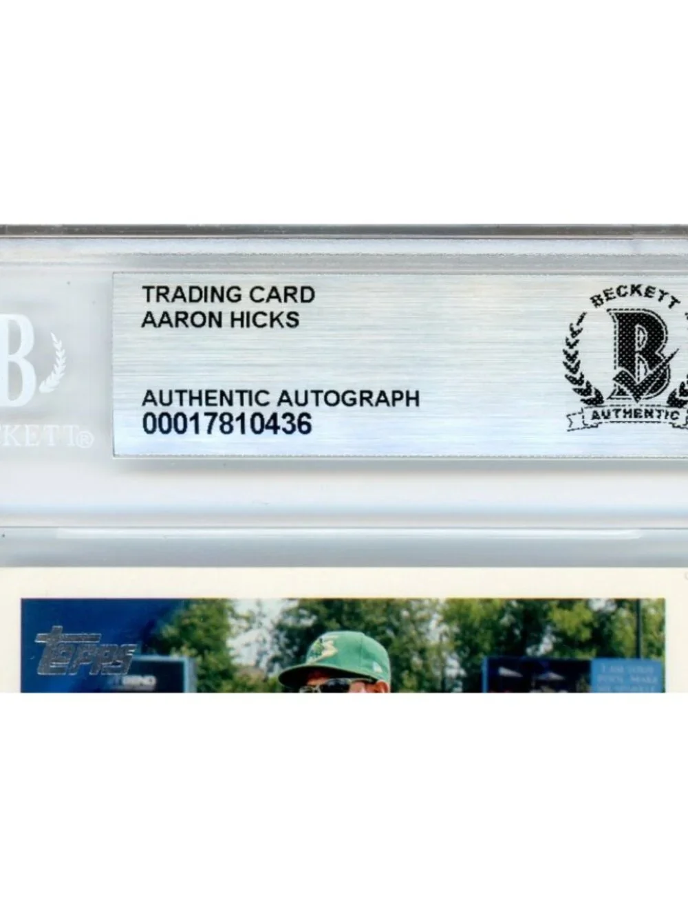 Aaron Hicks Signed 2010 Topps Pro Debut #2 Slabbed Card